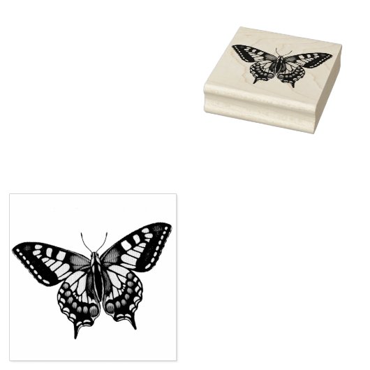 Machaon Swallowtail Butterfly Rubber Stamp Rubberstempel (Gestempeld)