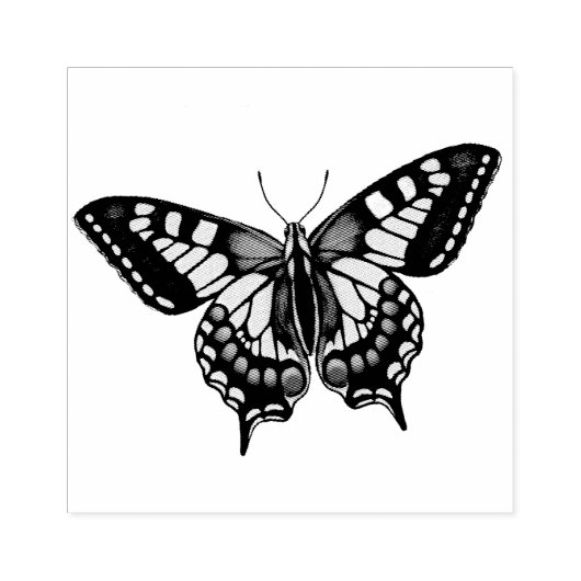Machaon Swallowtail Butterfly Rubber Stamp Rubberstempel (Afrduk)