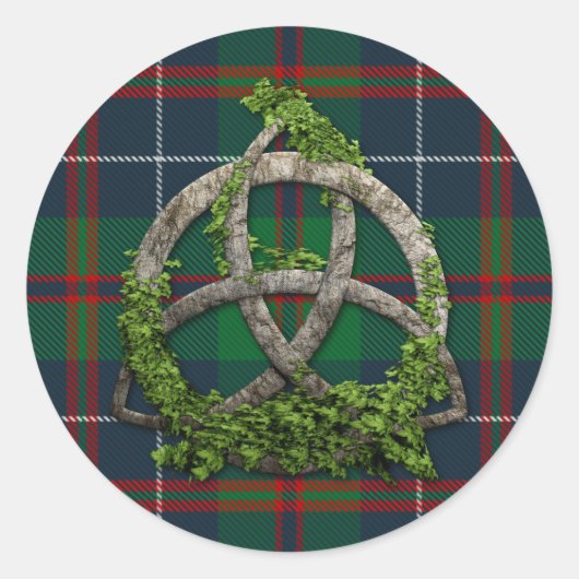 MacHardy Tartan en Celtic Trinity Knot Ronde Sticker (Voorkant)