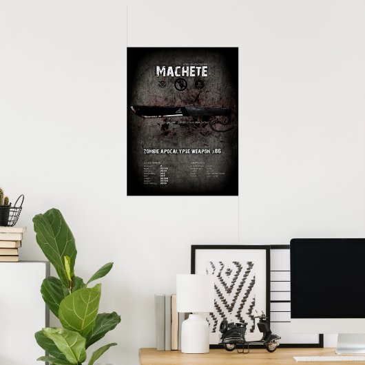 Machete zombie apocalypse poster (Thuiskantoor)
