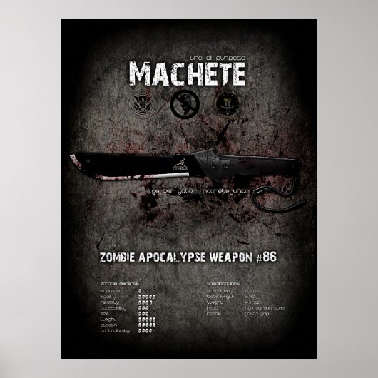 Machete zombie apocalypse poster (Voorkant)