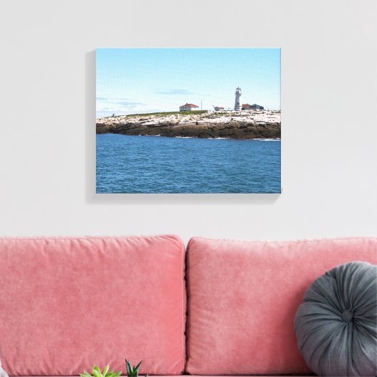 Machias Seal Island Lighthouse Canvas Print (Insitu (Woonkamer))