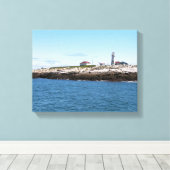 Machias Seal Island Lighthouse Canvas Print (Insitu (Houten vloer))