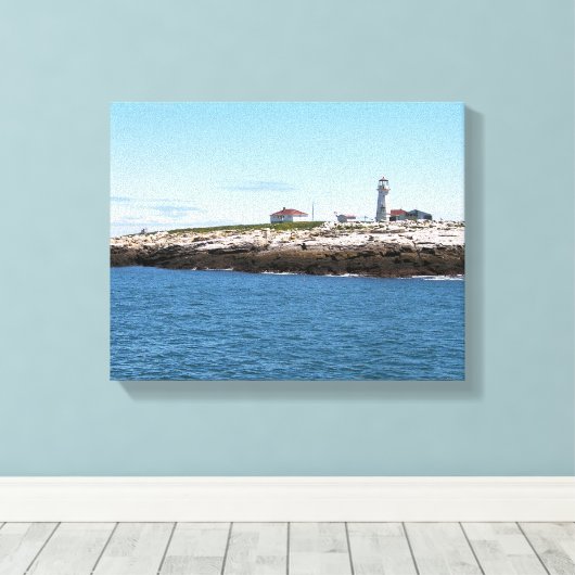 Machias Seal Island Lighthouse Canvas Print (Insitu (Houten vloer))