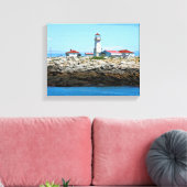 Machias Seal Island Lighthouse Canvas Print (Insitu (Woonkamer))