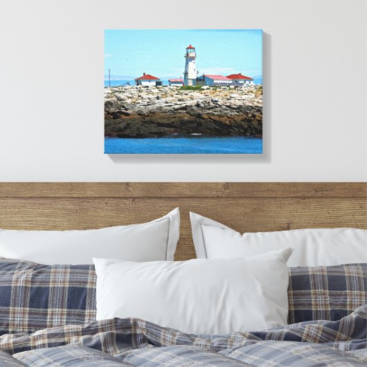 Machias Seal Island Lighthouse Canvas Print (Insitu (Slaapkamer))