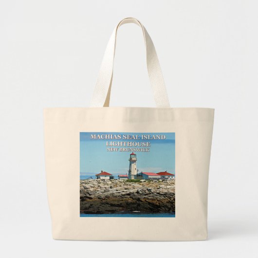 Machias Seal Island Lighthouse Jumbo Canvas tas (Voorkant)