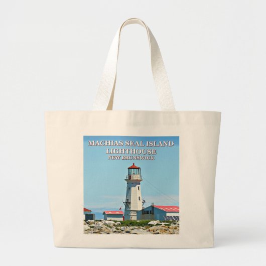 Machias Seal Island Lighthouse Jumbo Canvas tas (Voorkant)