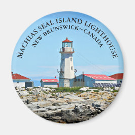 Machias Seal Island Lighthouse, NB Round Magnet