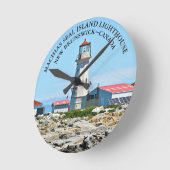 Machias Seal Island Lighthouse, NB Wall Clock Ronde Klok (Hoek)