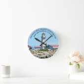 Machias Seal Island Lighthouse, NB Wall Clock Ronde Klok (Huis)