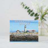 Machias Seal Island Lighthouse, New Bruns Briefkaa Briefkaart (Staand voorkant)
