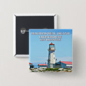 Machias Seal Island Lighthouse, New Brunswick Pin Vierkante Button 5,1 Cm (Voorkant /achterkant)