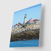 Machias Seal Island Lighthouse Wall Clock Vierkante Klok (Hoek)