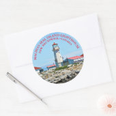 Machias Seal Island Vuurtoren, NB Ronde Stickers (Envelop)