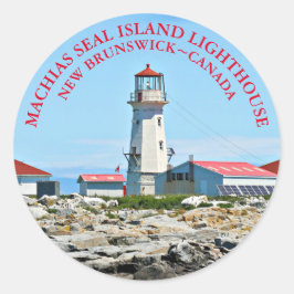 Machias Seal Island Vuurtoren, NB Ronde Stickers