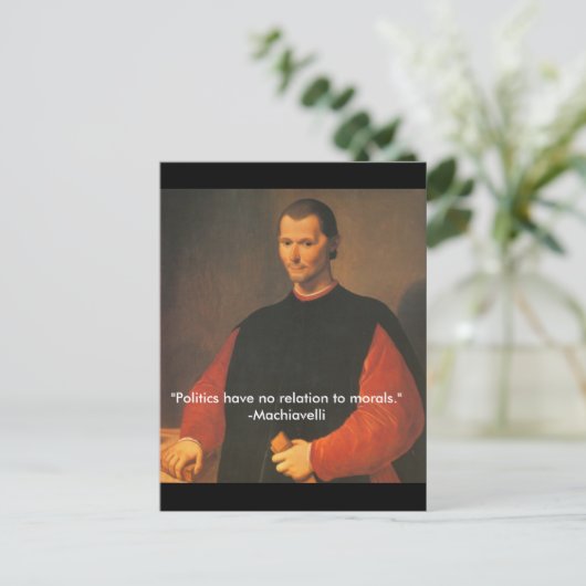 Machiavelli 2 briefkaart (Staand voorkant)