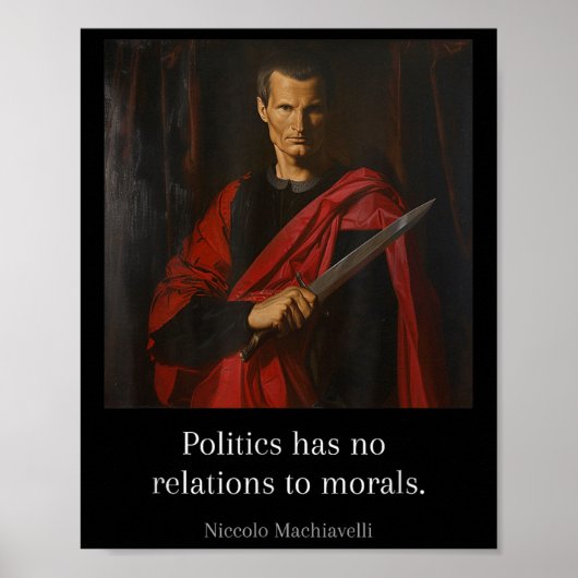 Machiavelli citeert de kunst van de oorlog Machiav Poster (Voorkant)
