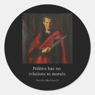 Machiavelli citeert de kunst van de oorlog Machiav Ronde Sticker