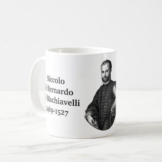 Machiavelli citeert intellectueel koffiemok (Voorkant links)