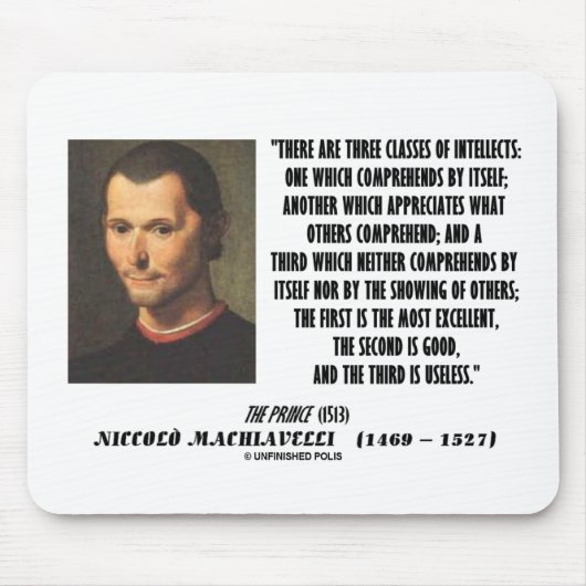 Machiavelli drie klassen Intellects Quote Muismat (Voorkant)