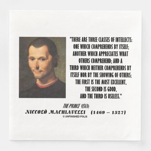 Machiavelli drie klassen Intellects Quote Servet (Voorkant)