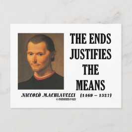 Machiavelli eindigt rechtvaardigt het citaat van m briefkaart