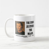Machiavelli eindigt rechtvaardigt het citaat van m koffiemok (Links)