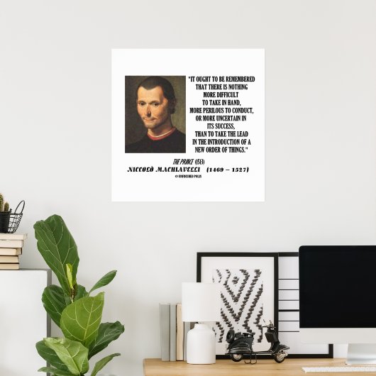 Machiavelli Inleiding Poster nieuwe orders (Thuiskantoor)