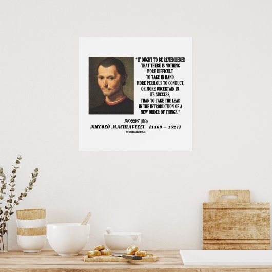 Machiavelli Inleiding Poster nieuwe orders (Keuken)