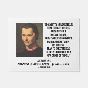 Machiavelli leidt tot een nieuwe orde van zaken deurmat