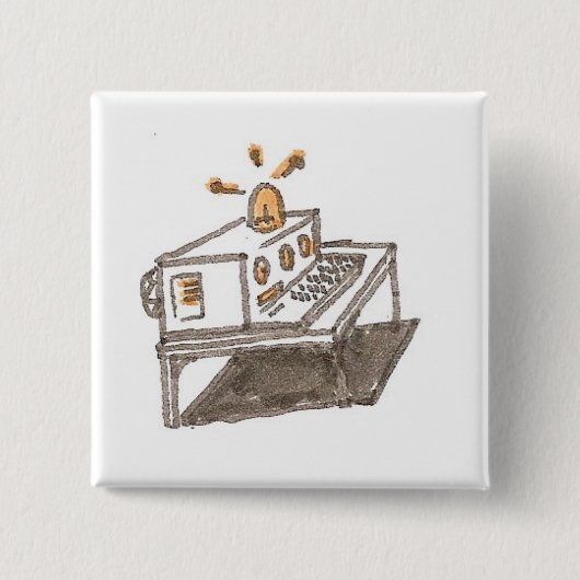 machine01 vierkante button 5,1 cm (Voorkant)