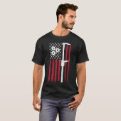 Machine Caliper Machinist American Flag Tools Dia T-shirt (Voorkant volledig)