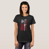 Machine Caliper Machinist American Flag Tools Dial T-shirt (Voorkant volledig)