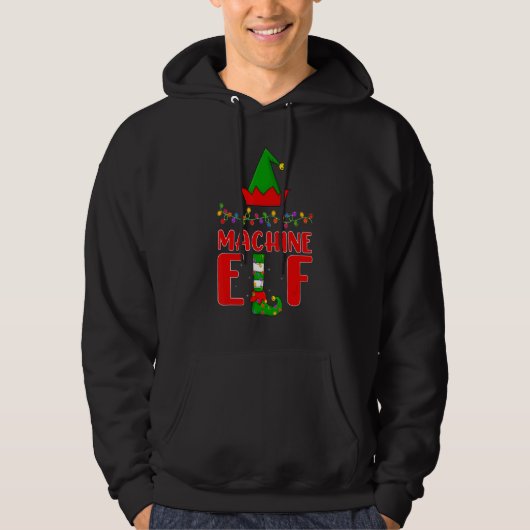 machine Elf Matching Family Lighting Kerstmis Hoodie (Voorkant)