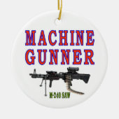 MACHINE GUNNER M-240 KERAMISCH ORNAMENT (Voorkant)