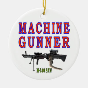 MACHINE GUNNER M-240 KERAMISCH ORNAMENT