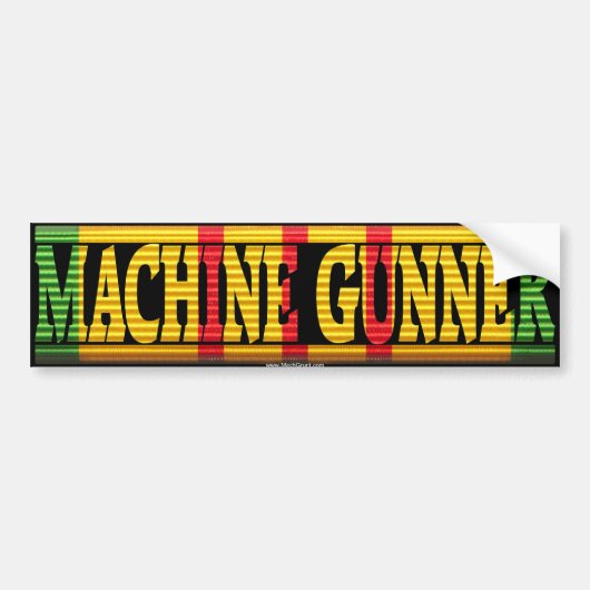 Machine Gunner Vietnam Service Ribbon Sticker (Voorkant)