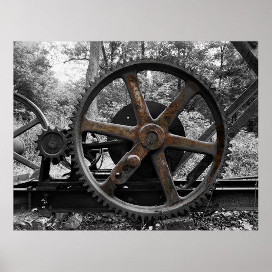 MACHINE IN BOSBOUW AFGEBANGEN POSTER (Voorkant)