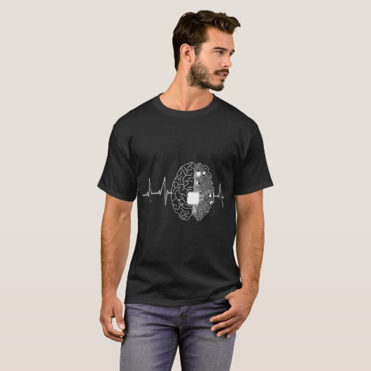 Machine Learning AI Data Science Heartbeat Data En T-shirt (Voorkant volledig)