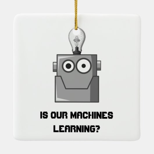 Machine Learning Technology Humor Keramisch Ornament (Achterkant)