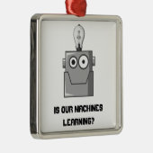 Machine Learning Technology Humor Metalen Ornament (Rechts)