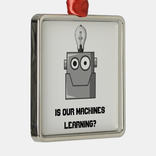 Machine Learning Technology Humor Metalen Ornament (Rechts)