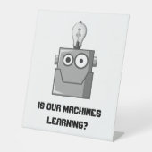 Machine Learning Technology Humor Reclamebord Met Voetstuk (Voorkant)