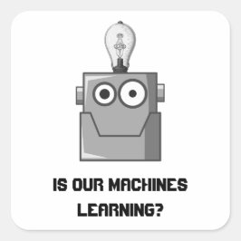 Machine Learning Technology Humor Vierkante Sticker