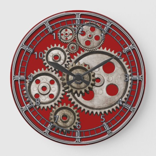  machine met steampunkmotor 2 uur grote klok (Voorkant)