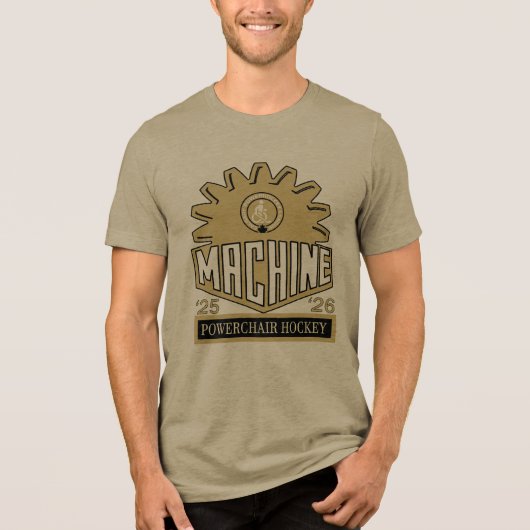 machine olive Tri-Blend shirt (Voorkant)