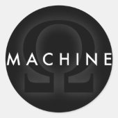 machine omega ronde sticker (Voorkant)