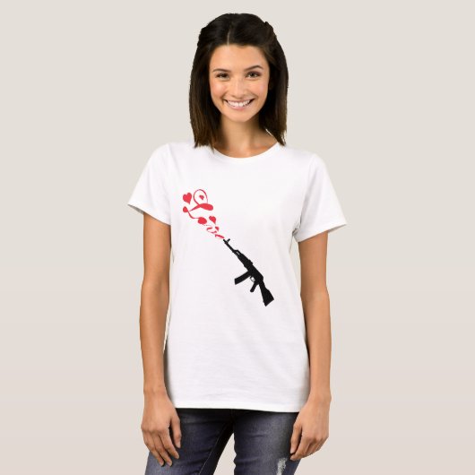 Machine Pistool Love Red T-shirt (Voorkant volledig)