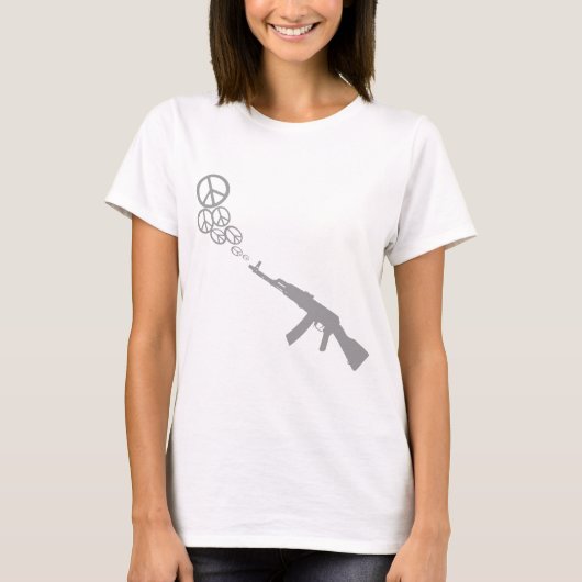 Machine Pistool Peace grijs T-shirt (Voorkant)